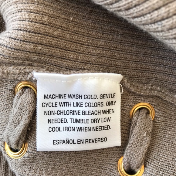 Style & Co tan shawl collar sweater lace u… - Picture 7 of 8